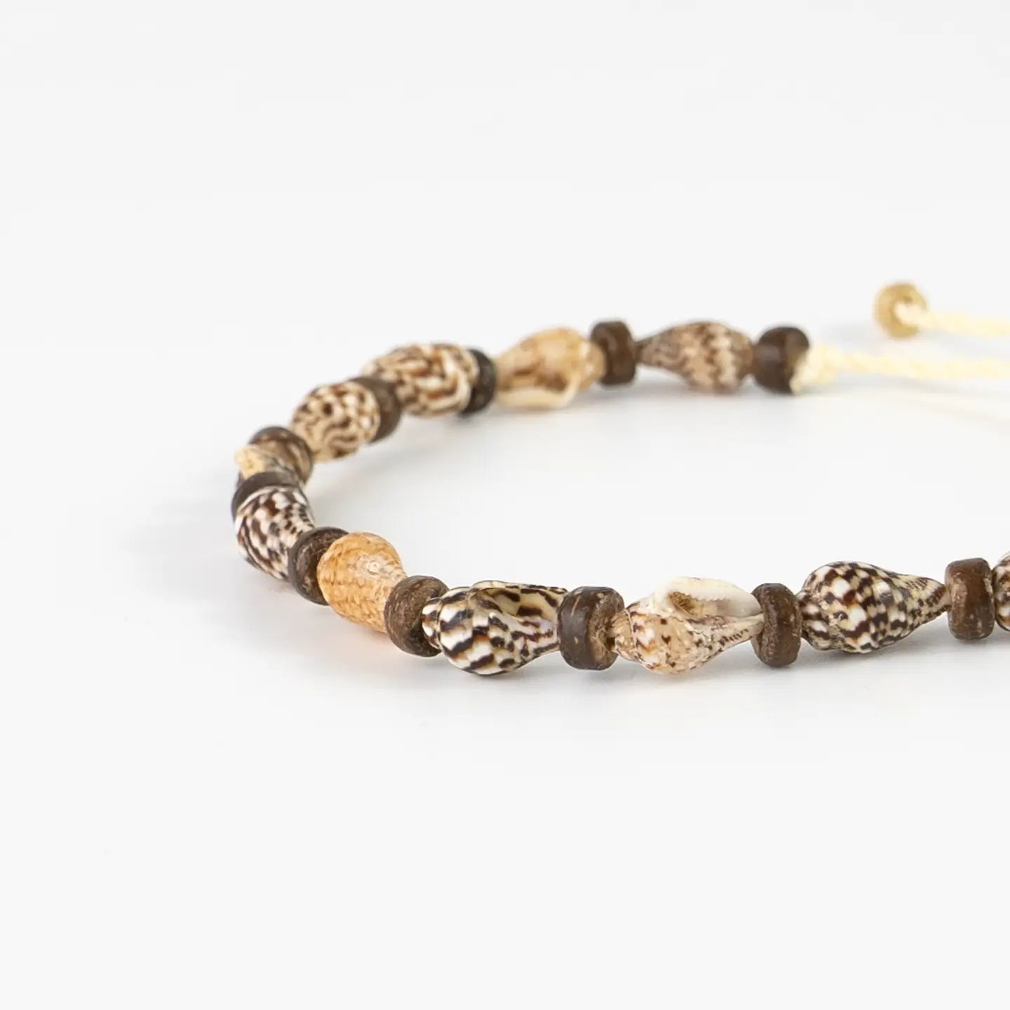 Natural Wood-Shell Bead Surf Bracelet, By Koh Surf