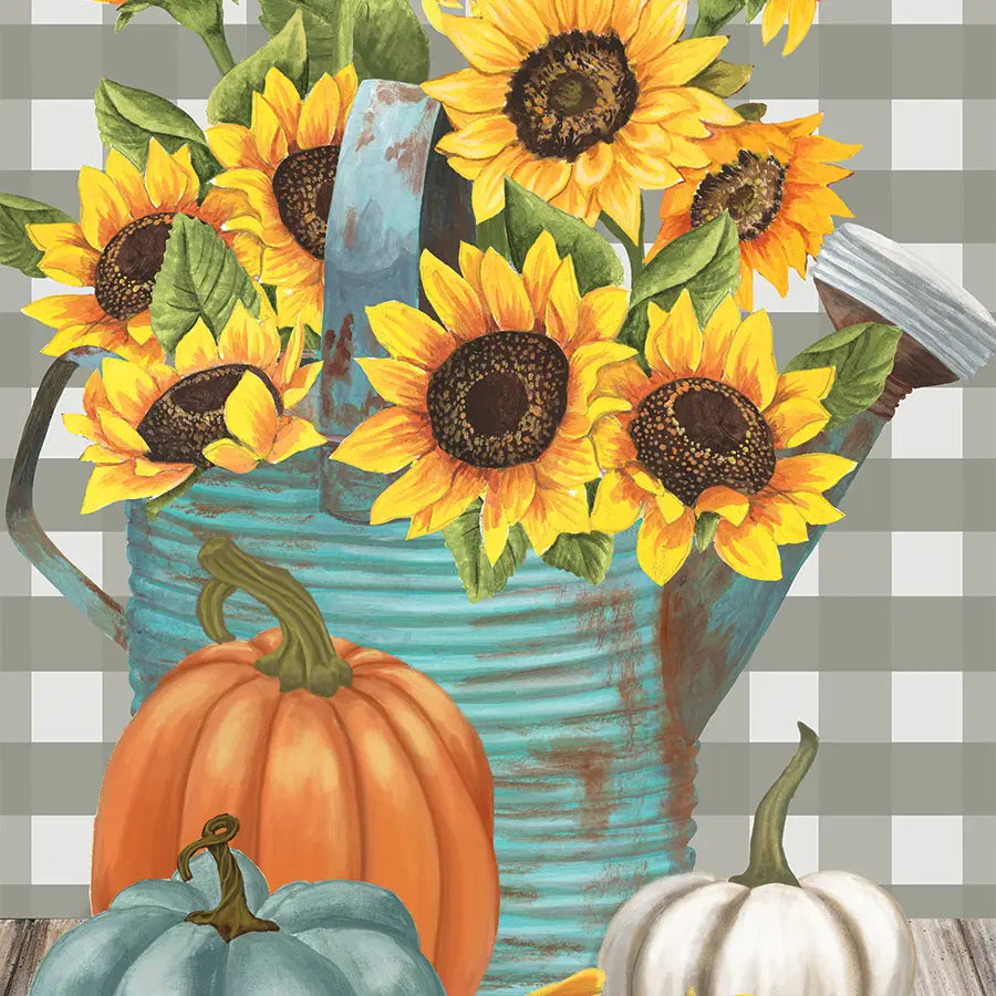 Sunflower Watering Can Garden Flag