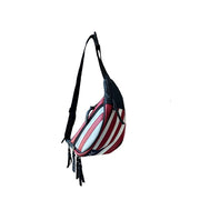 American Flag Cowhide Leather Fanny Pack