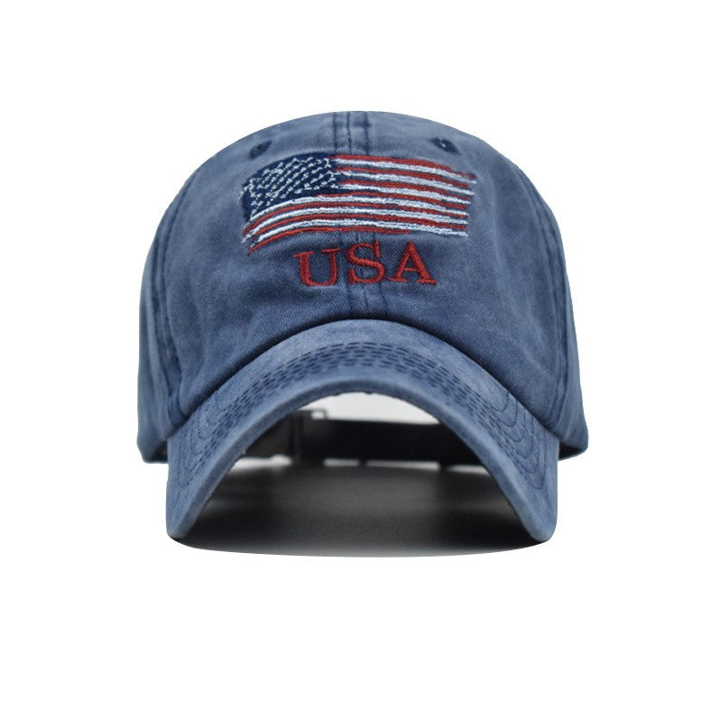 USA Flag Baseball Cap Adjustable Dad Hat Patriotic Embroider