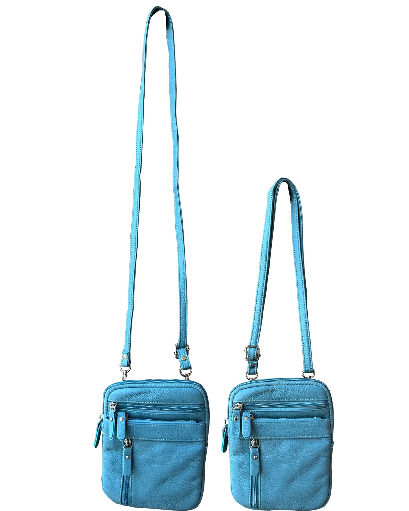 Genuine Cowhide Leather Crossbody Grey