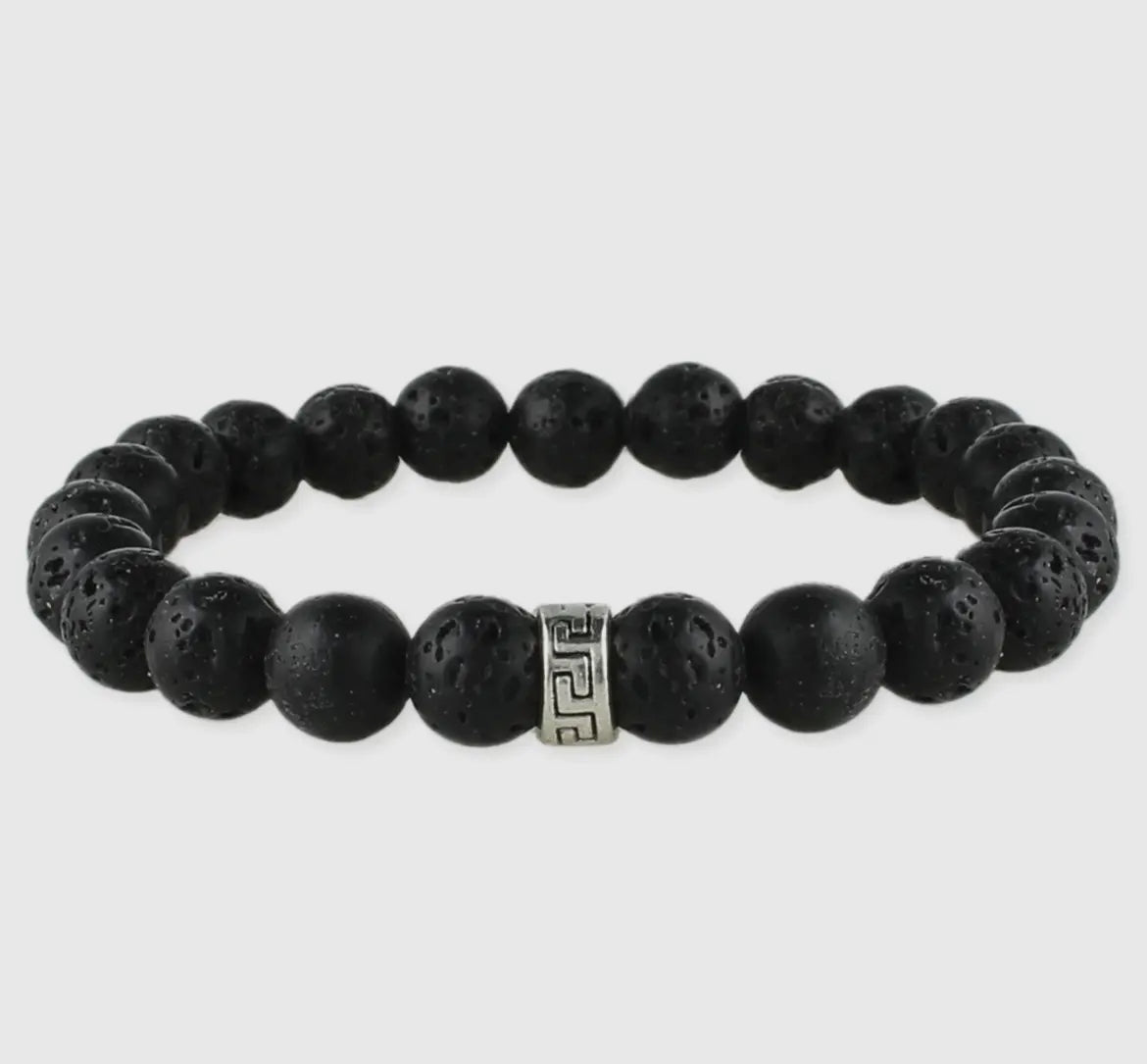 Black Lava Bead Unisex Stretch Handmade Bracelet