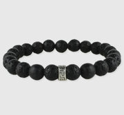 Black Lava Bead Unisex Stretch Handmade Bracelet