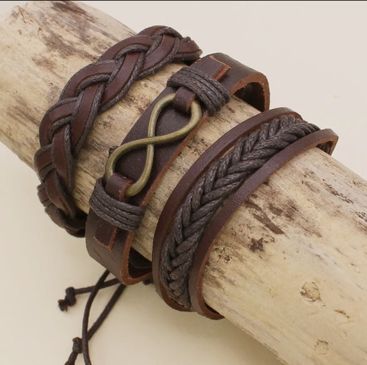 Infinite Fashion Leather Bracelet Set