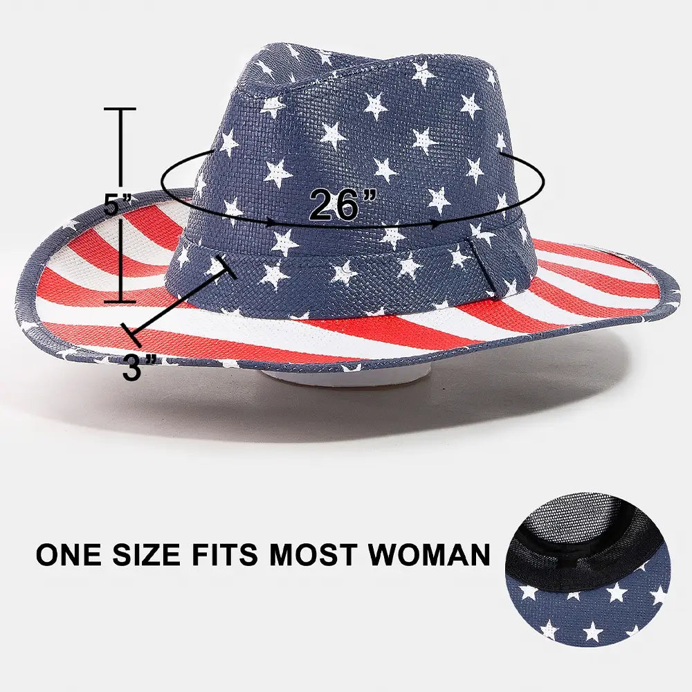 Patriotic Classic American Flag Cowboy Hat